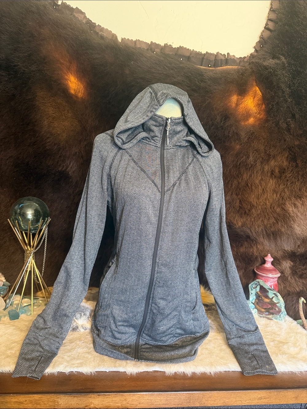 Mondetta Heather Gray Hooded Zip Jacket M (3650)